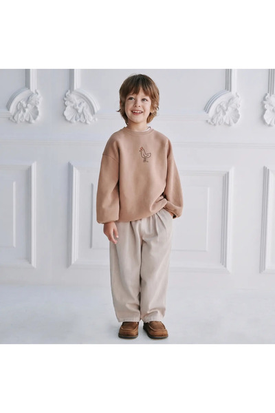 Laciel Prs KAYLO Çocuk Nakışlı Bisiklet Yaka Sweatshirt – Uzun Kollu Günlük Üst