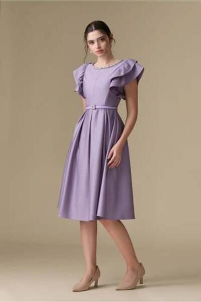 Zi Ruffle-Embellished Dress - Classic Femininity with a Touch of Luxury
