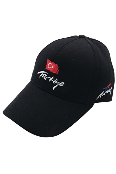 AXE SPORTSWEAR Black Adjustable Back Velcro Turkey Turkish Flag Embroidered C...