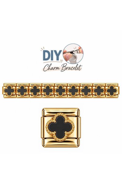 MOMOCA Ατσάλινα Στοιχεία DIY Βραχιολιού Σταυρός Μαύρος