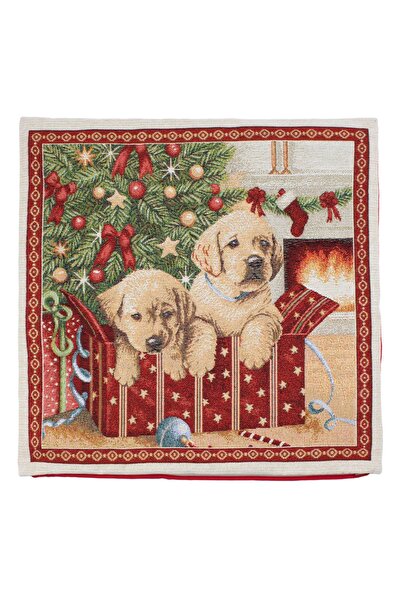 DD SHOP Fata de Perna Decorativa de Craciun Model Brodat Catei 40x40cm