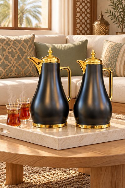 Generic Luxury Gold-Embellished Matte Black Hospitality Tramms Set (2X1L) – R...