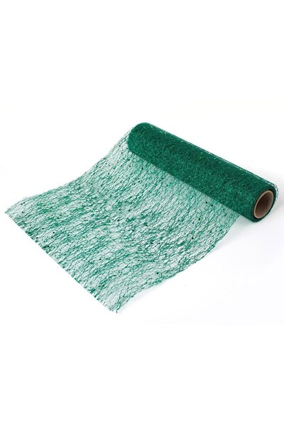 DD SHOP Rolă de țesătură decorativă pentru brad, verde irizat cu model perfor...