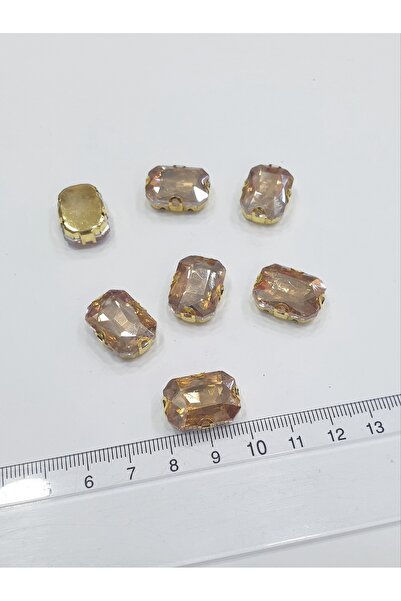 CRYSTALSHOP Камък в кутия - Правоъгълен златист 13*18мм (40 БР.)