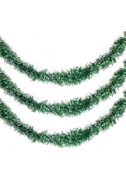 DD SHOP Beteala pentru brad de Craciun, verde, tinsel, 3 m x 5 cm, decoratiun...
