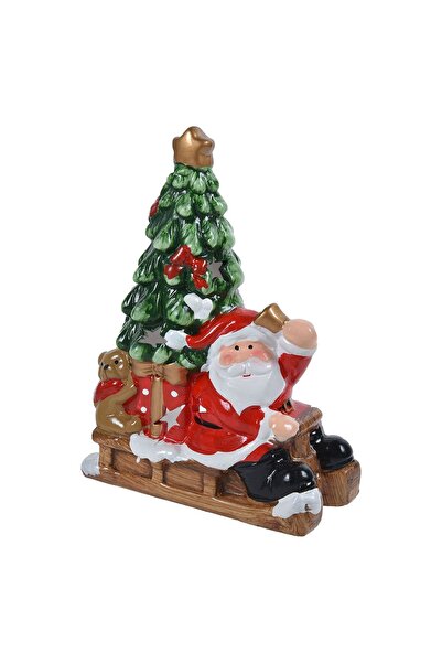 DD SHOP Suport Ceramic Mos Craciun cu Sanie & Cadou pentru Lumanare Pastila 1...