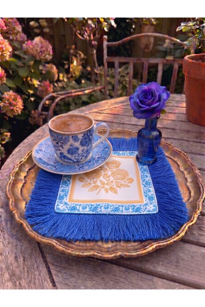 nunuteks evinizi renklendirin Coffee-Colored Fabric Presentation Napkin |   Tasseled Presentation Napkin