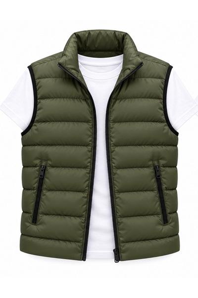Minharir Men's Mock Neck Zippered Puffer Vest