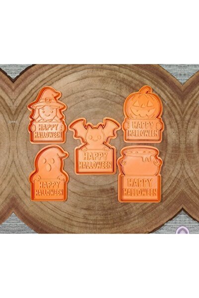 Craftelle 5-Piece Halloween Themed Special Design Cookie and Dough Mold Set