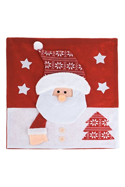 DD SHOP Husa Decorativa pentru Spatar Scaun de Craciun Rosie Mos Craciun 3D 50cm