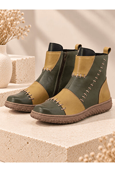 İNZE AYAKKABI Genuine Leather Women's Boots Model Name: Hera