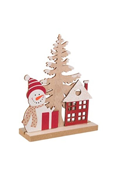 DD SHOP Decoratiune de Craciun din Lemn Om de Zapada Brad 12cm - Figurine Div...