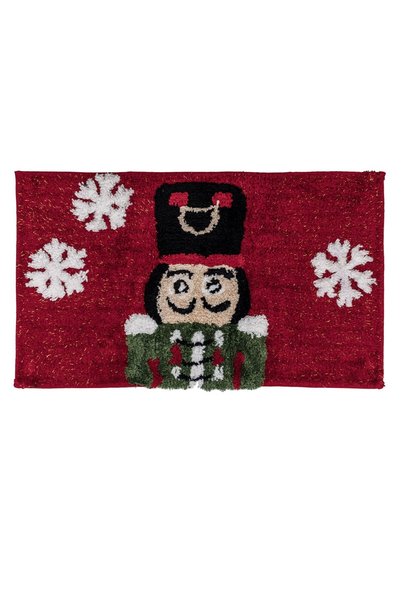 DD SHOP Covoras baie Craciun, model Spargatorul de Nuci cu lurex, rosu, 77x45...