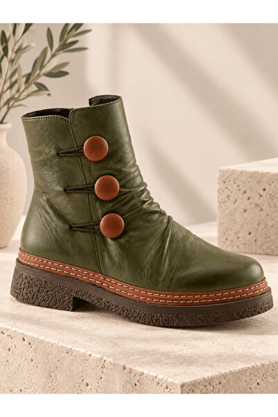 İNZE AYAKKABI Genuine Leather Women's Boots Model Name: Selene