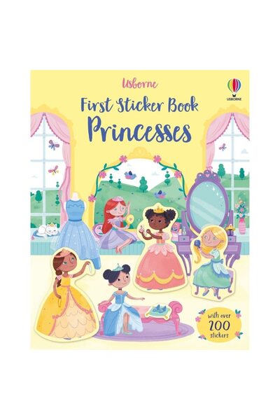 Usborne Prima carte cu autocolante Prințese – Carte cu autocolante pentru cop...