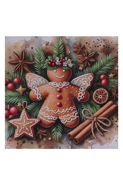 DD SHOP Platou Decorativ Patrat din Plastic de Craciun Inger Om din Turta Dul...