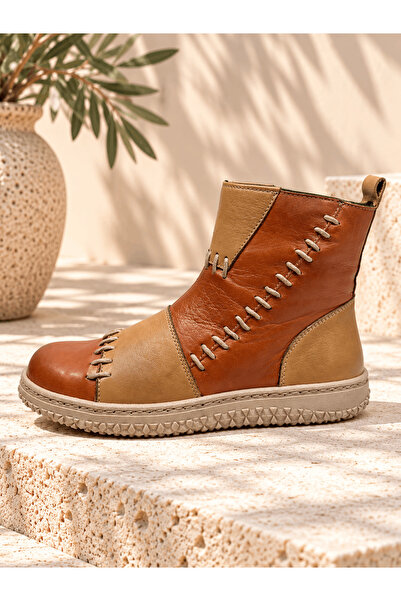 İNZE AYAKKABI Genuine Leather Women's Boots Model Name: Hera