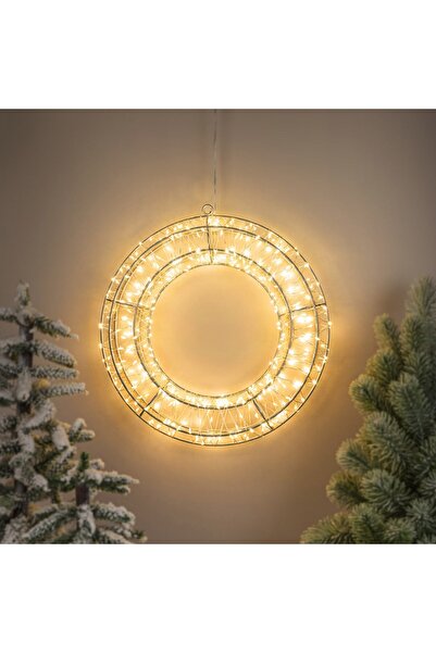 DD SHOP Coronita Metalica Decorativa Flash cu 400 de Becuri LED 30x6cm - Alb ...