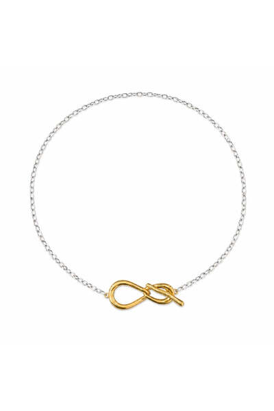 MOMOCA Δίχρωμο Κολιέ με Infinity Κούμπωμα