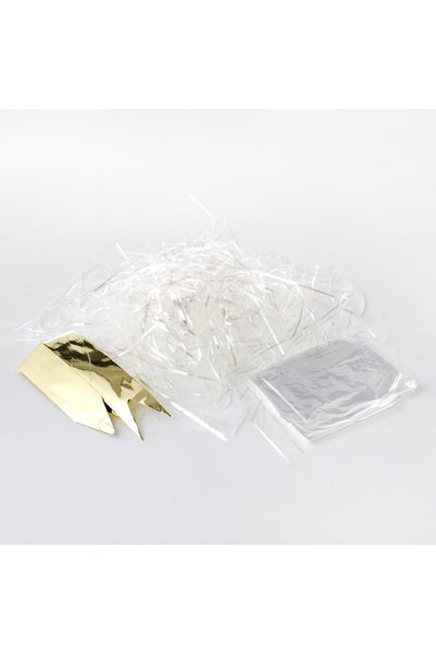 DD SHOP Set accesorii ambalare cadou, celofan transparent, panglica aurie si ...