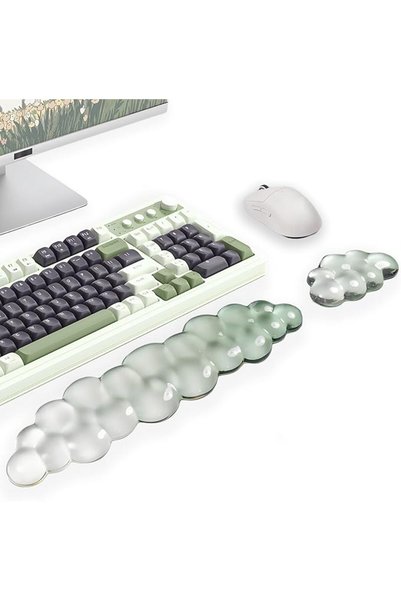 GENERAL Gel Wrist Rest for Keyboard and Mouse Square Pink Plaid Clear Keyboar...