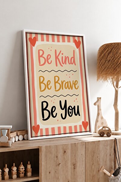 KEYFHOME Be Kind Be Brave Be You Γραπτό Πλαίσιο MDF Πίνακας Αφίσα Διακόσμηση ...