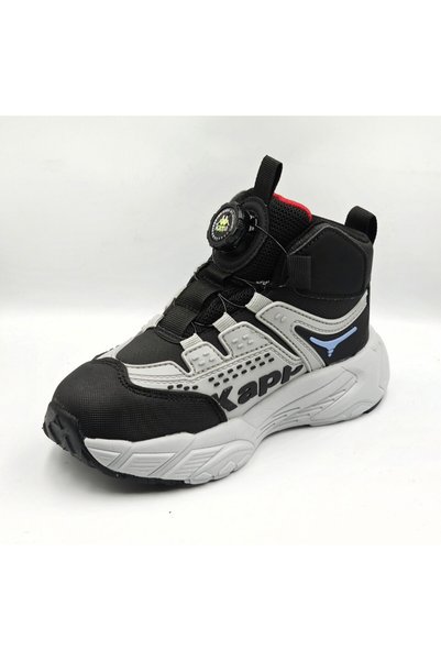 Kappa KP-4037F Gri Siyah Makara Bağcıklı Erkek Çocuk Outdoor Su Geçirmez Bilekli Sneaker