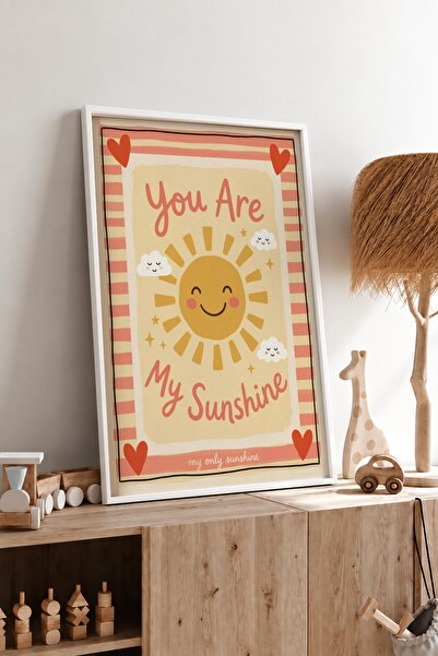 KEYFHOME You Are My Sunshine Sun Γραμμένο Πλαίσιο MDF Πίνακας Αφίσα Διακόσμησ...