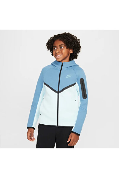 Nike Sportswear Tech Fleece Çocuk Mavi Eşofman Üstü Sweatshirt BULVAR SPOR