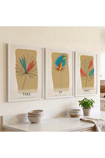 KEYFHOME Take Up Space Botanical Σετ 3 τεμαχίων με κορνίζα MDF Αφίσα ζωγραφικ...
