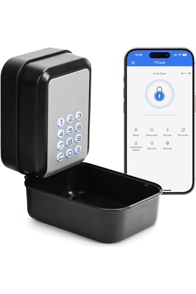 KASTWAVE Smart LockBox for Keys Outdoor, Electronic Bluetooth Lock Box with A...