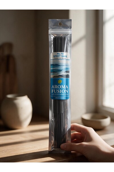 Aroma Fusion No.72 Sport Wave Organik Çubuk Tütsü 15'li Paket - Ferah Okyanus Esintili Oda Kokusu • Sportif, akuatik (su temalı), maskülen esintiler ve serin okyanus rüzgarı notaları.
