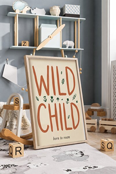 KEYFHOME Wild Child Born To Roam Poster cu tablou MDF cu ramă scrisă pentru c...