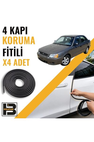 B&M KAUÇUK Hyundai Accent Admire (2000-2003) Kapı Koruma Fitili-4 kapı-Siyah-...