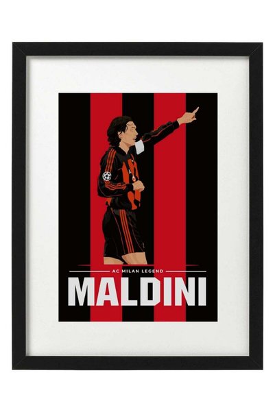 Generic Paolo Maldini Art Poster With Frame Multicolour 30 x 40cm