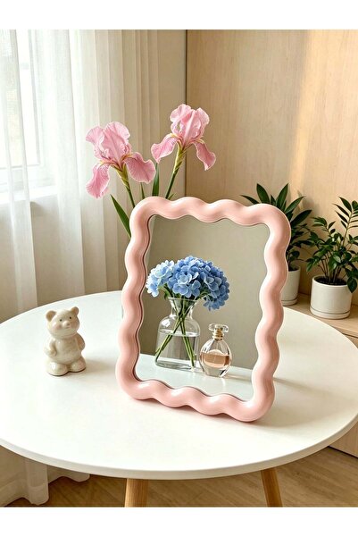 Generic Desktop mirror, wave shaped adjustable desktop vanity makeup mirror, ...