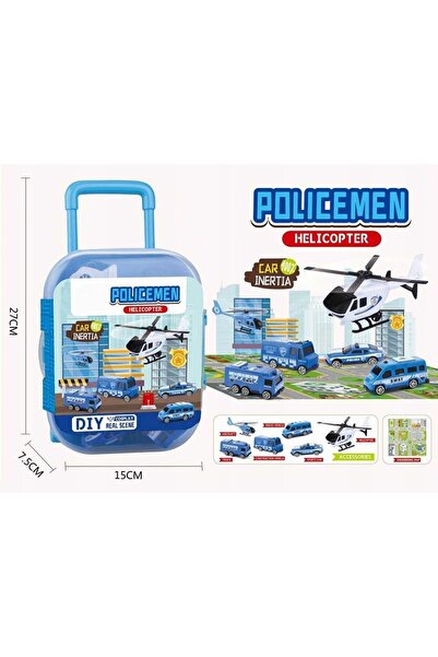 MADEJ Set de vehicule de poliție în caz de situații de urgență, elicopter MAT