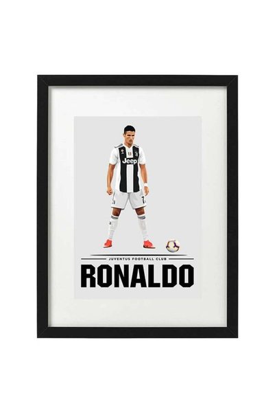 Generic Cristiano Ronaldo Poster Frame Black/White/Beige 30 x 40centimeter