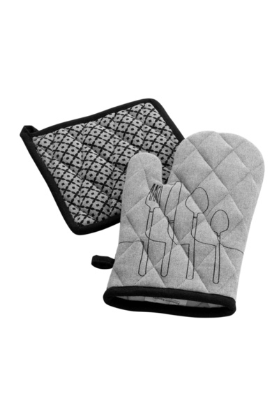 Douceur D'INTERIEUR Mănușă de gătit din bumbac, gri, cu protecție