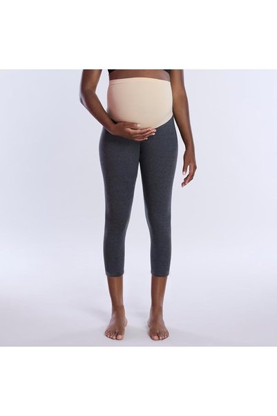 Motherhood Maternity بنطلونات نسائية ضيقة بطول الكاحل مع خاصية التمدد، عبوة من قطعتين