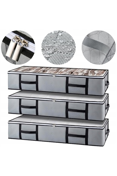 NO BRAND Organizator de depozitare cu mâner pentru haine, perne, jucării 3x90L