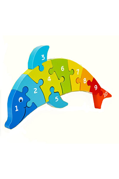 ONSHINE Puzzle mare din lemn, puzzle cu delfin, figurine educative pentru copii