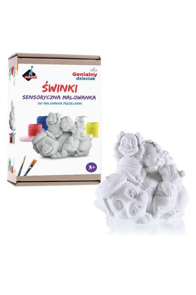 Askato Kit de pictură pe ipsos cu porci de pictat, cu pensula