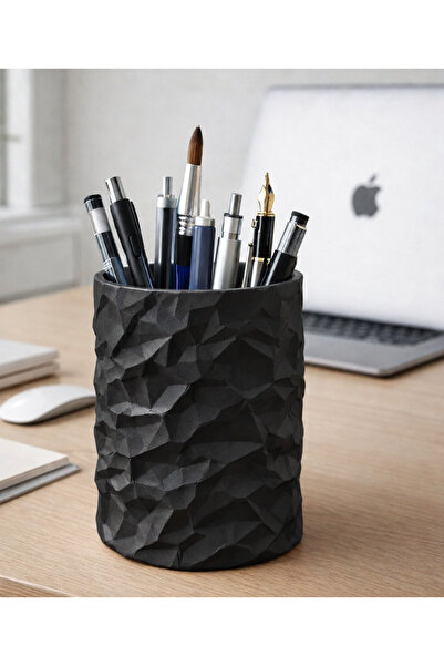 Dokulu 3D Yazıcı Üretimi Dekoratif Masa Üstü Kalemlik ve Organizer