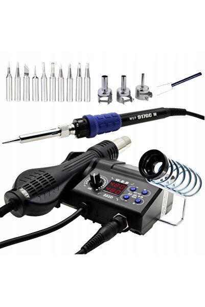 HOTAIRBRUSH HOTAIR WEP 882D BGA 750W Stație de lipit +KIT 10 bucăți vârfuri 900M