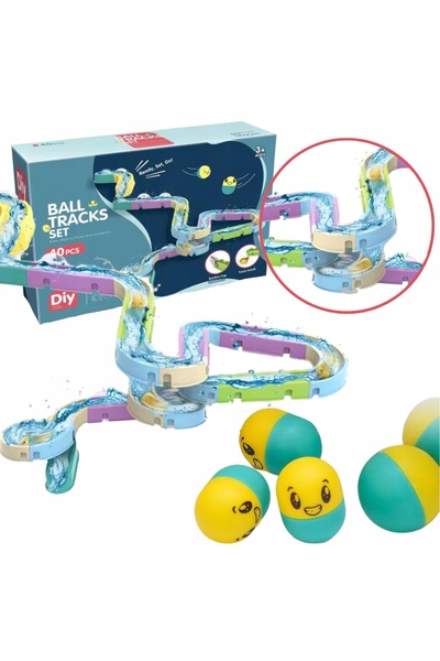 ProNice Tub de baie gigant cu tobogan, jucărie de baie, minge de apă, set de apă