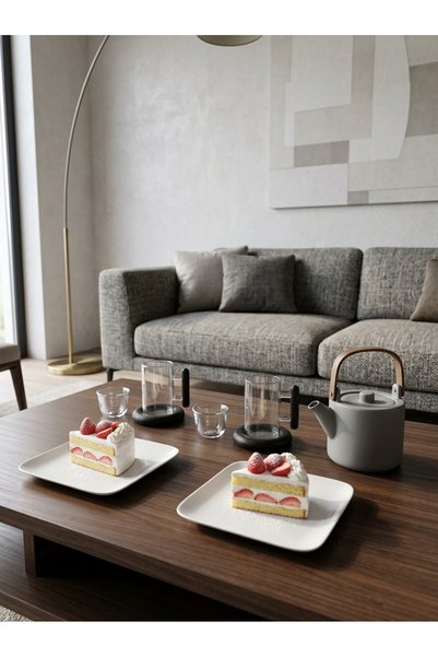 Generic طقم ضيافة كاسات , فناجين شاي وقهوة فاخر 18 قطعة – 6 كاسات + 6 فناجين+ 6 صحون