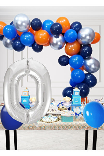 tedaks 0 Year Old Cosmic Themed Birthday Set Cosmic Blue Orange Silver Blue B...