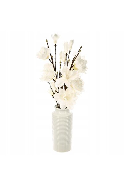 Atmosphera FLORI ARTIFICIALE MAGNOLIE ALBE RAMURI ÎNFLORITE ÎN VASĂ 75CM