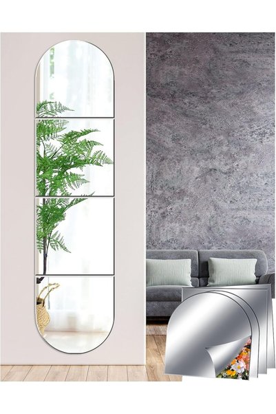 Generic Sqinor Self-Adhesive Acrylic Mirror Tiles - 30 x 30 cm, Pack of 4